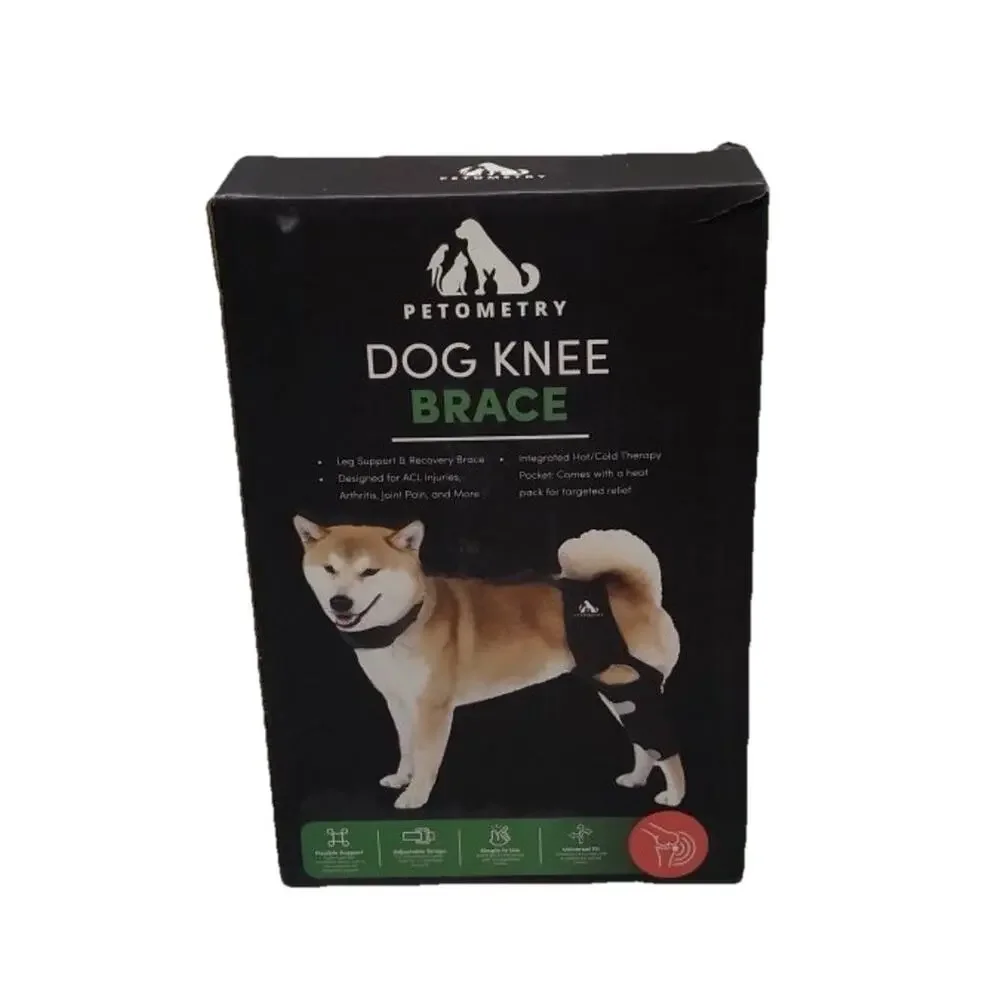 Petometry Dog Knee Brace Medium ACL CCL Support w/ Hot Cold Pack Adjustable